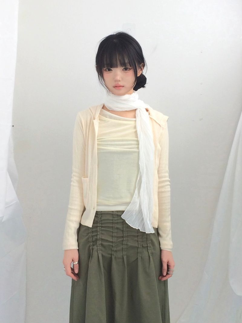 ner.ui.bin（ノエビン）の「ビンテージパンチングフードカーディガン（トップス）」
