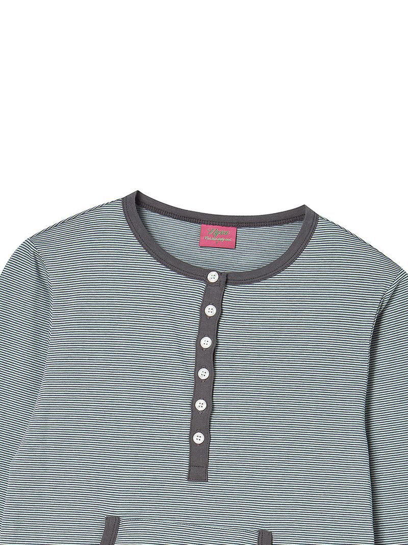 STRIPE BUTTON L/S MINT