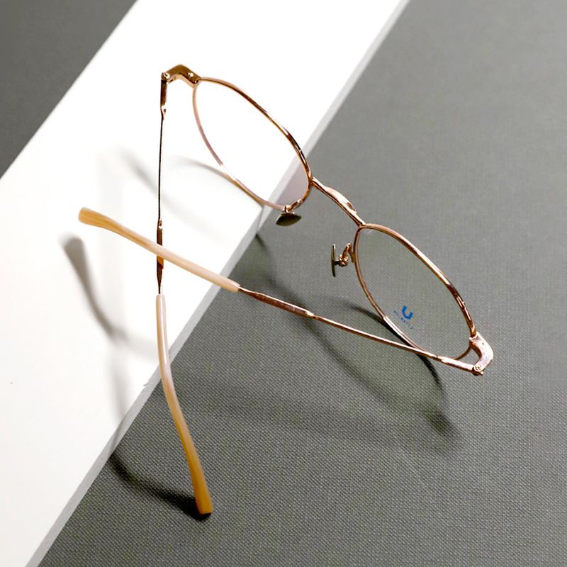 Knouun Round titanium glasses CODE. 101. D Rose Gold