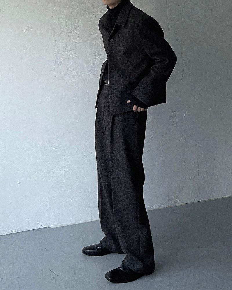 CR Youth shuffle two-tuck wool wide pants (3 colors)