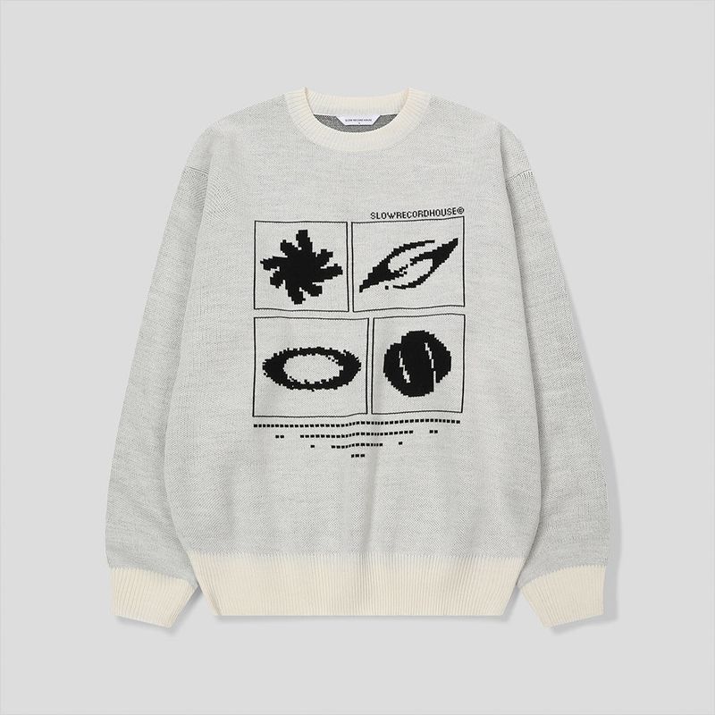 SLOW RECORD HOUSE（スロー レコード ハウス）の「Universe Logo Knit_Ivory（Tops）」