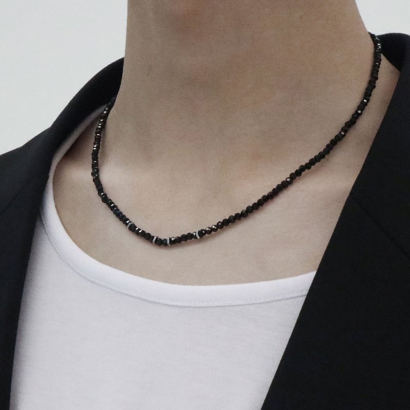 BASSCLEF（ベースクレフ）の「Men's Necklace Black Beads_CLEF RING MODULATOR NEC（Accessories）」