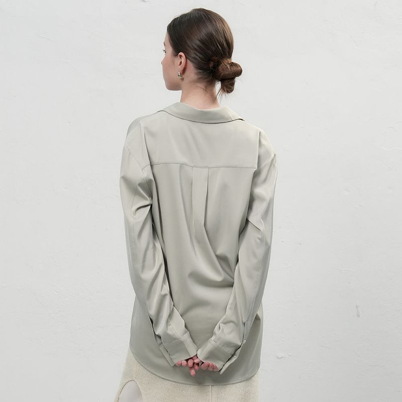 セミルーズシルクシャツ [KHAKI]