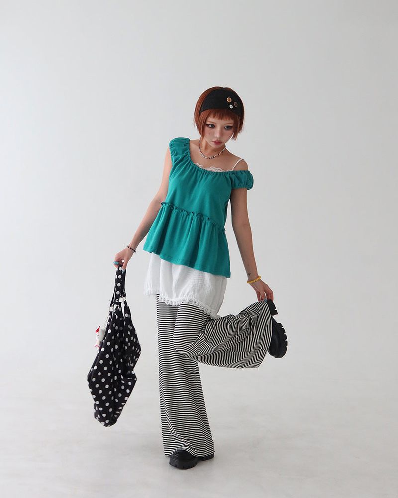 inen lace bustier long blouse & mini dress