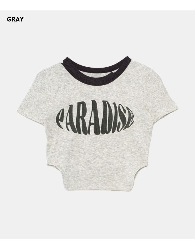 Paradise Side Cutting Cropped T-Shirt