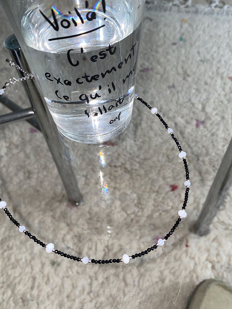 No.1228 black & white beads necklace