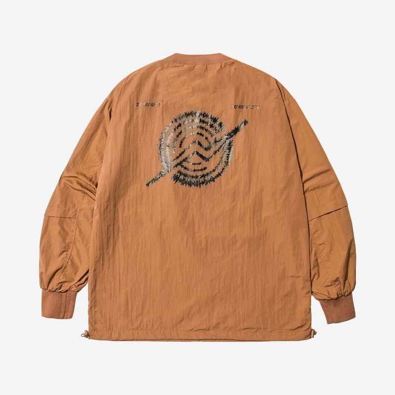 Nylon Zip Pocket Round Shirt - CAMEL