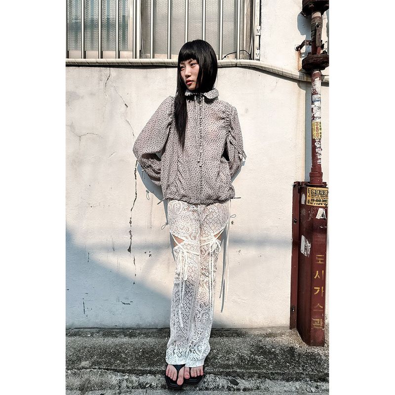 LACE COMBI BOOTS-CUT PANTS