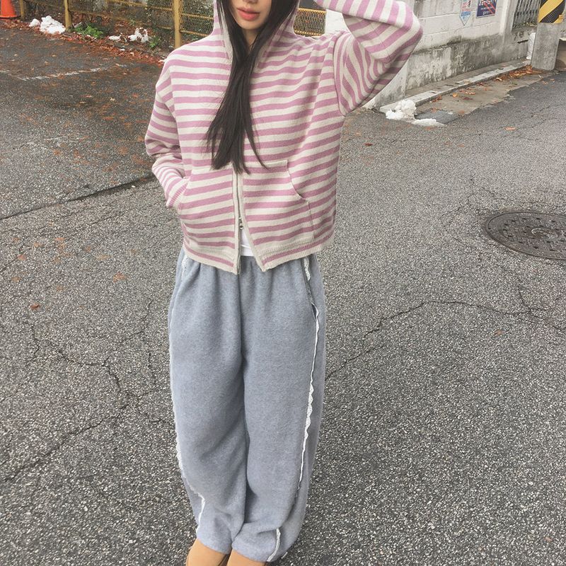 [MADE] Anton Stripe Pocket Two-Way Knit Zip-Up