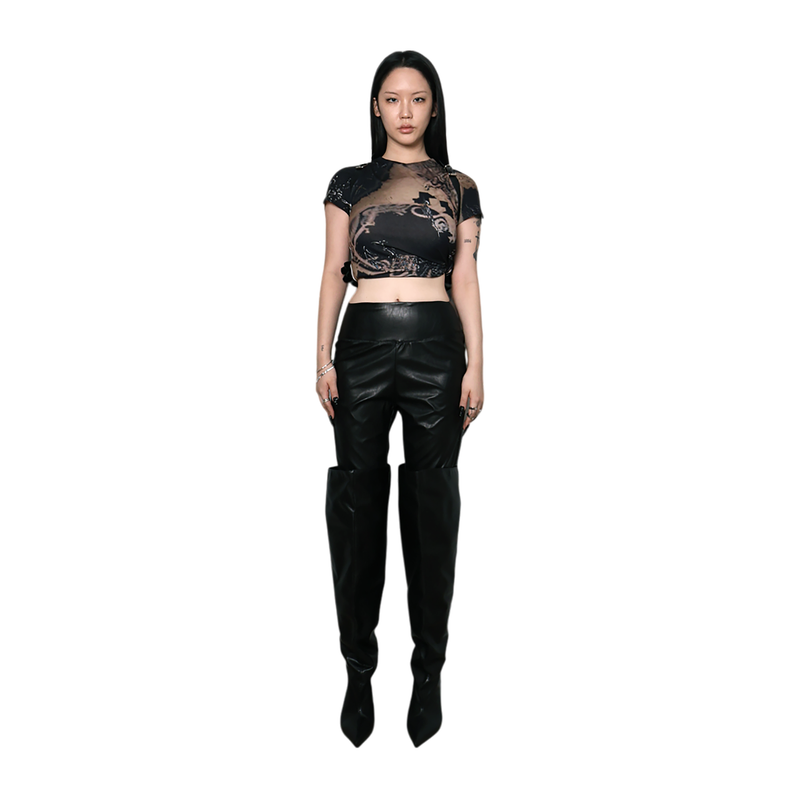 LEATHER STRAIGHT PANTS