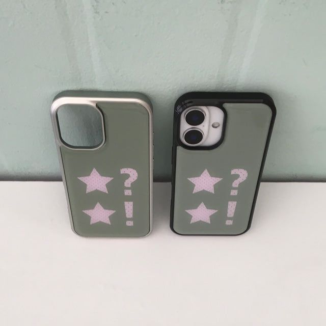 Dot dot star olive pink silver epoxy bumper case