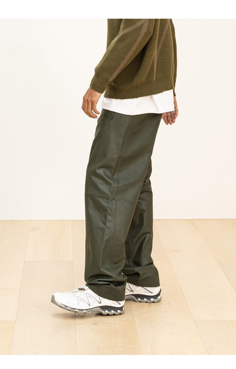 LAMSKIN CURVED LINE PANTS