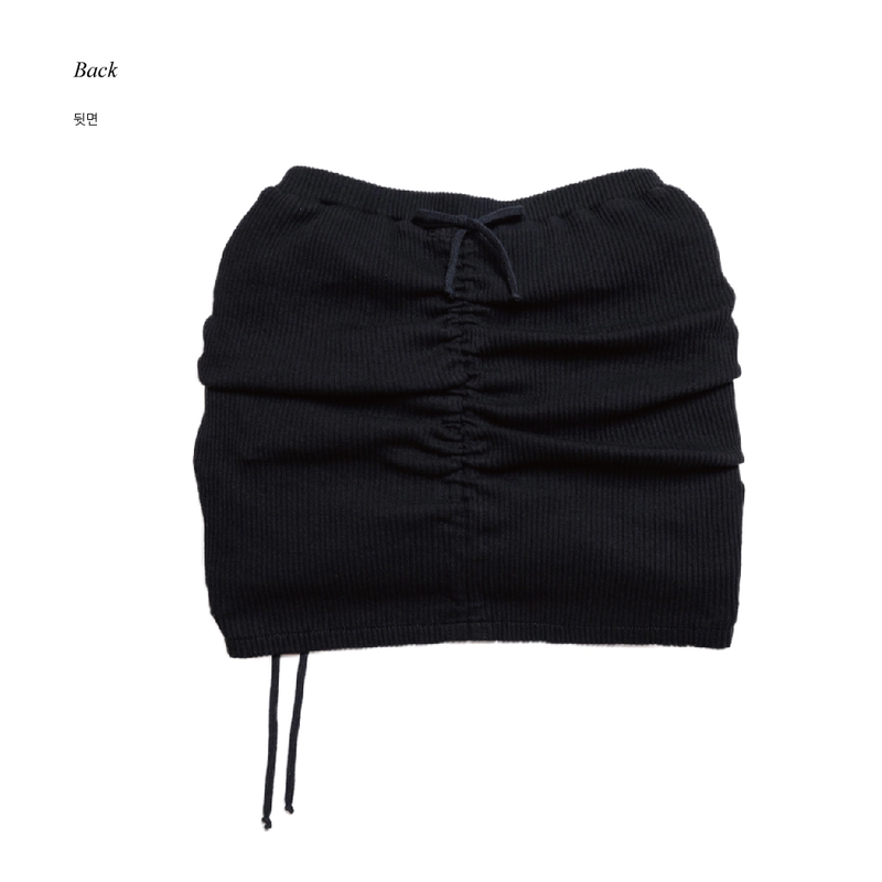 SHIRRING STRING SKIRT BLACK