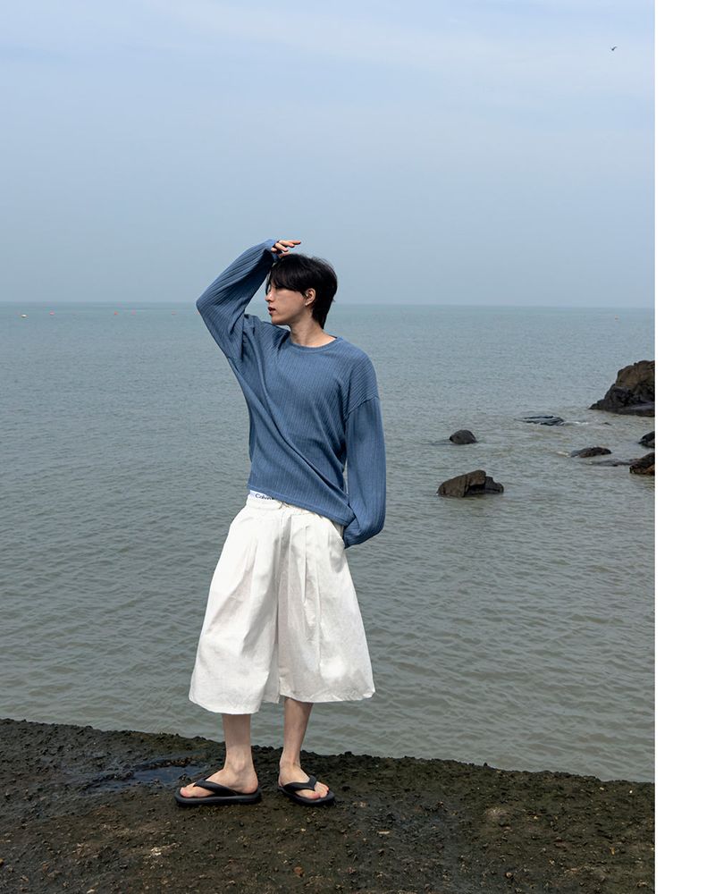 Rok Linen Pintuck Bermuda Pants
