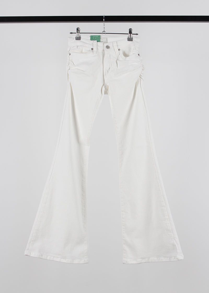HIP SHIRRING BOOTS CUT PANTS