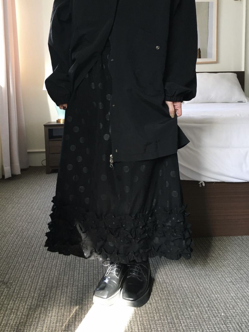 Round Dot Frill Long Skirt (2c)