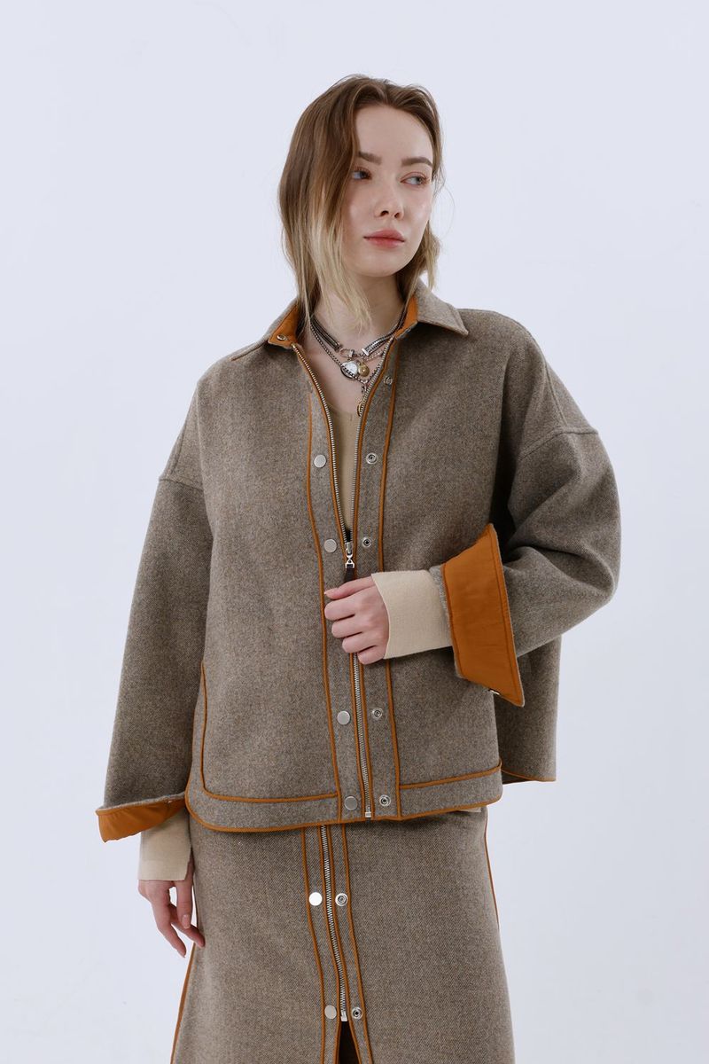WOOL BLEND MIDI SKIRT_BEIGE