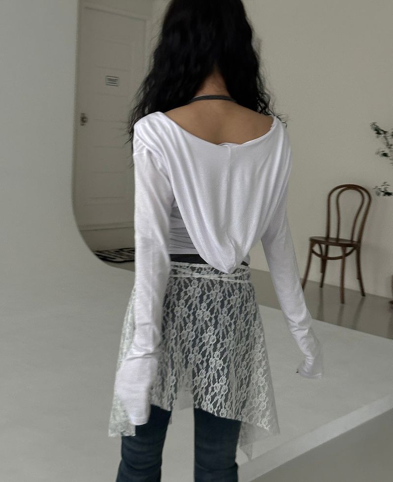 Layered see-through lace wrap skirt