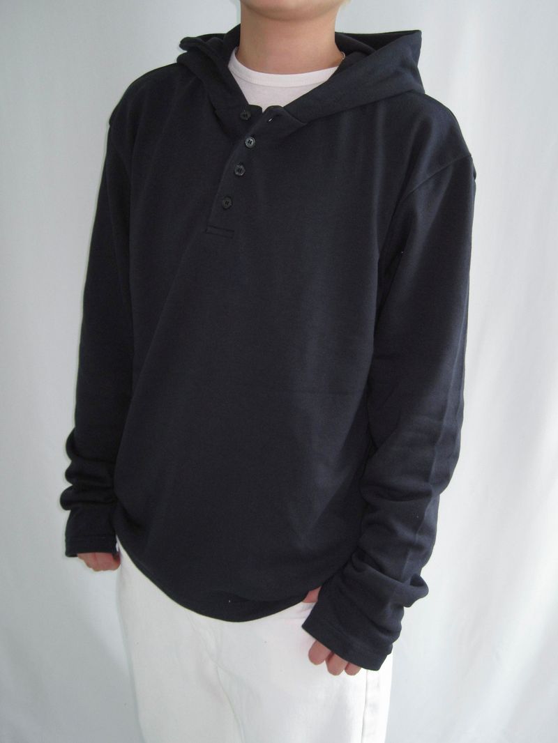 Hand Warmer Henley Neck Hoodie (4c)