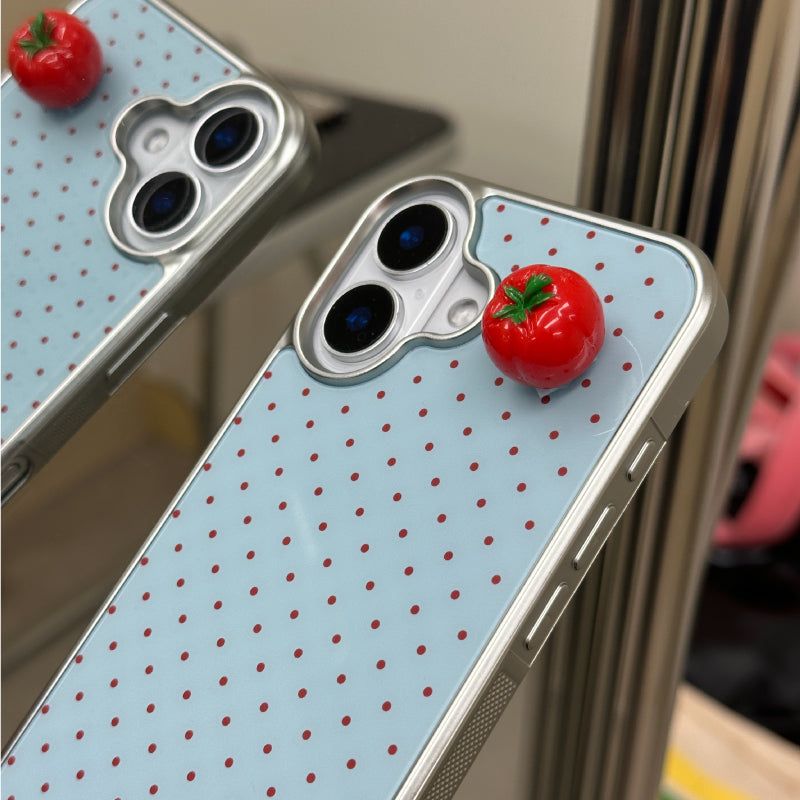3D TOMATO DOT PATTERN SILVER iPhone MAGSAFE Phone Case