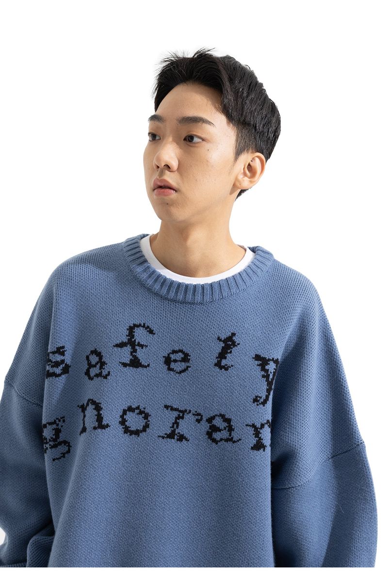 SAFETY LETTERING WOOL KNIT MWZNT001