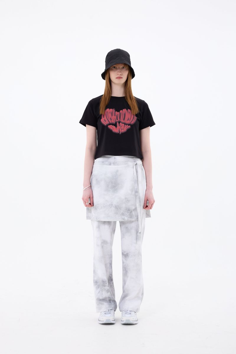 RAINDROP SKIRT PANTS / BLACK