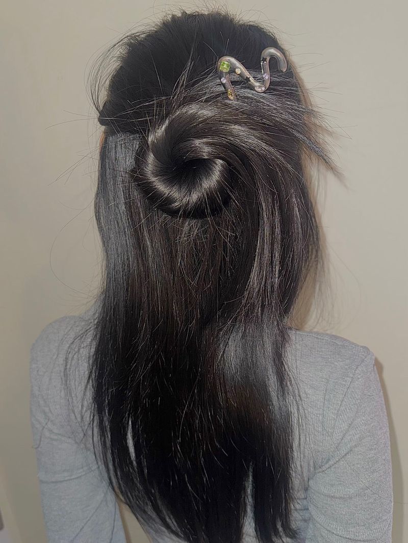 Kitsch cubic snake ornamental hairpin_2