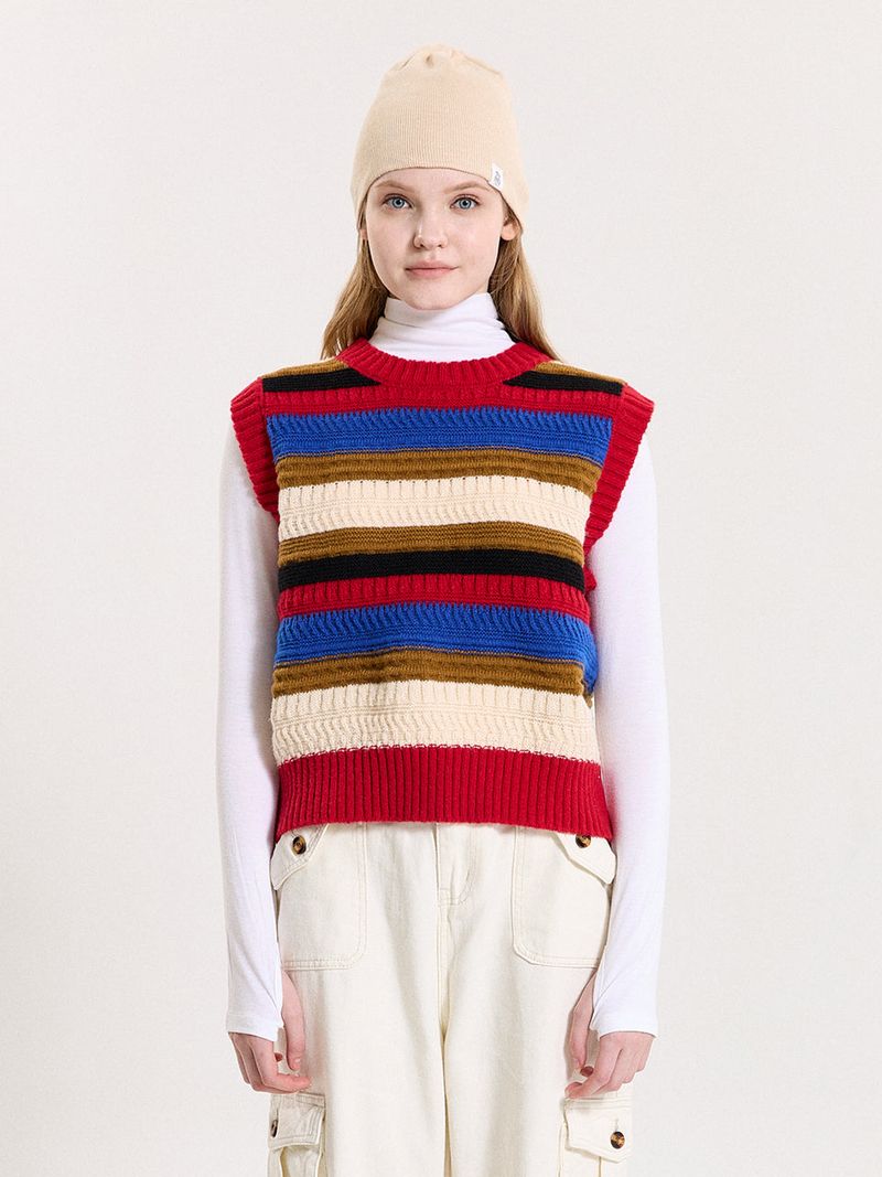 PINK PINEAPPLE（ピンクパイナップル）の「COZY STRIPE VEST（Tops）」