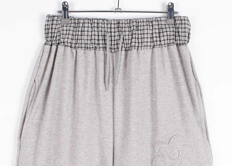 FLOWER CHECK BANDING PANTS