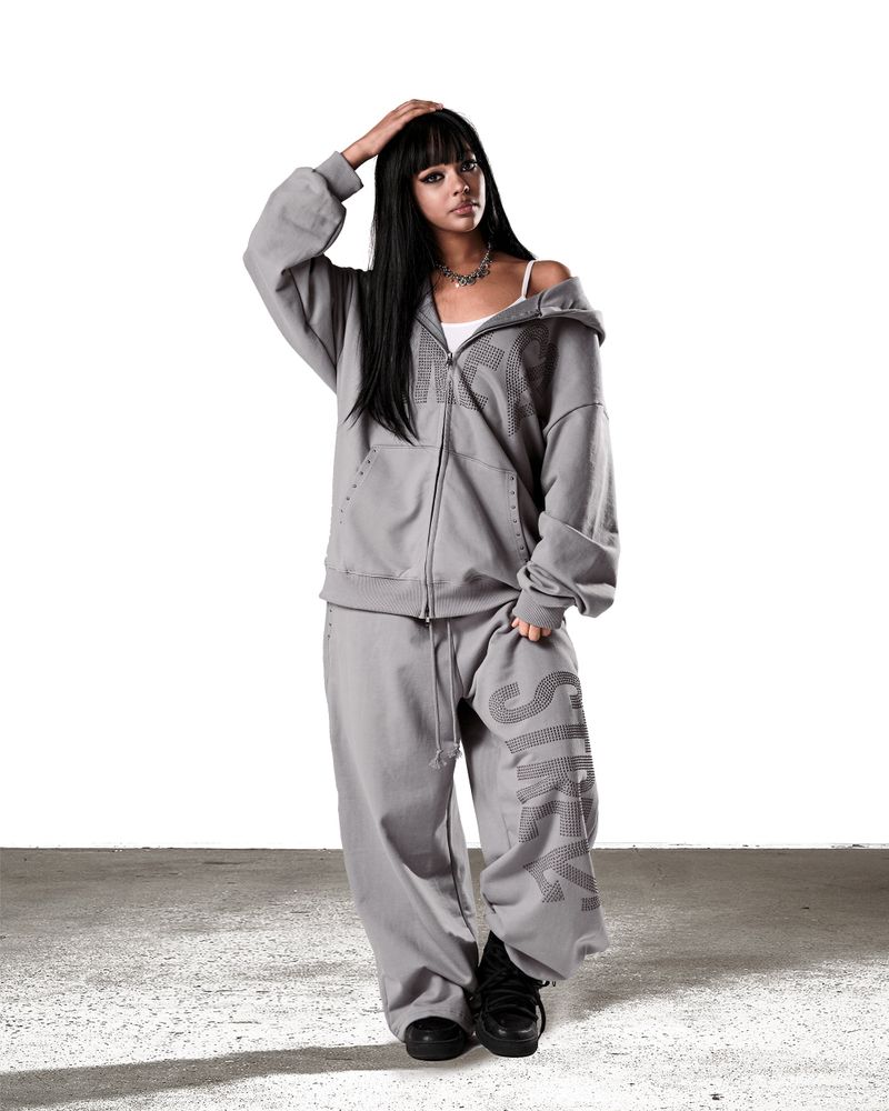 NO STRESS HOTFIX SET SWEATPANTS ASH GRAY