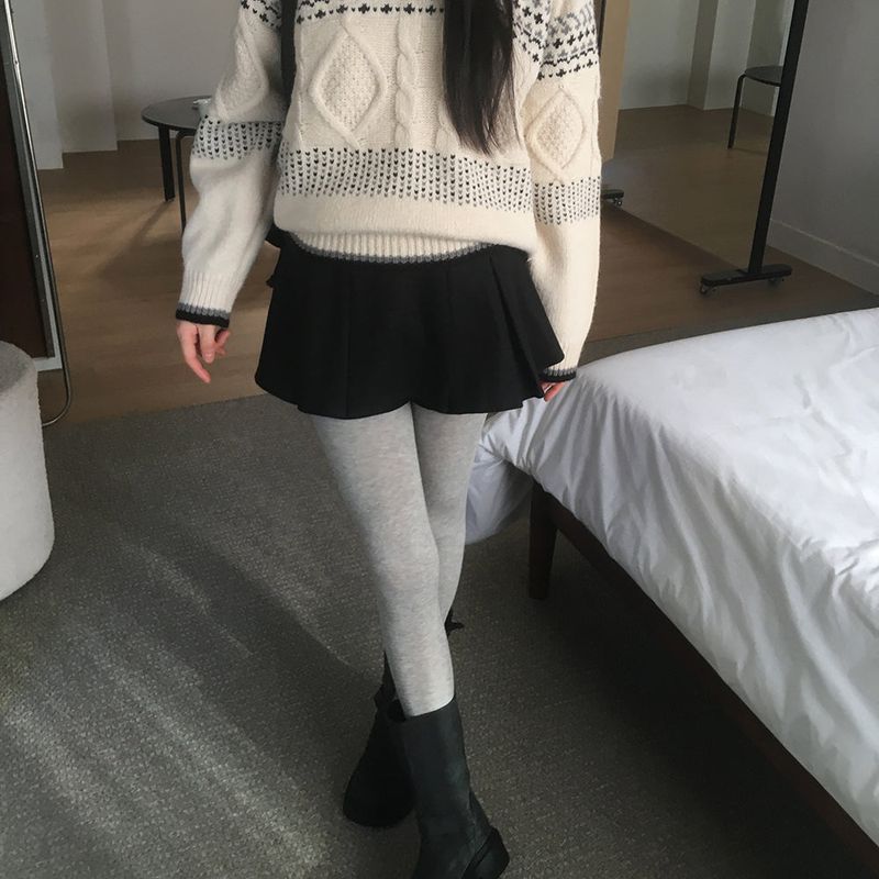 Cheekn woolen pintuck mini skirt