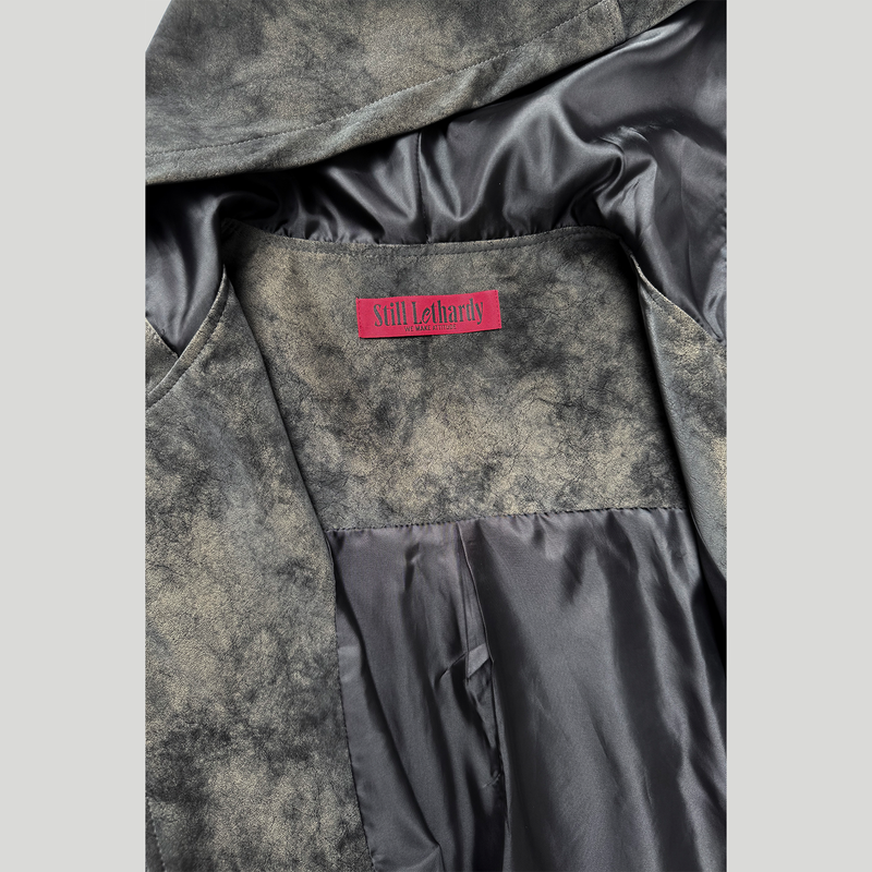 CLOUDY LEATHER HOOD JACKET