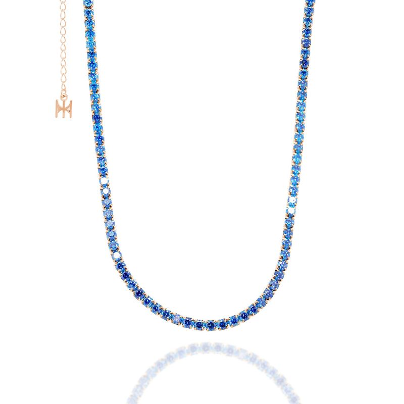 MACIER（マシール）の「[S925] Blue Mini Tennis Necklace (rosegold)（Accessories）」