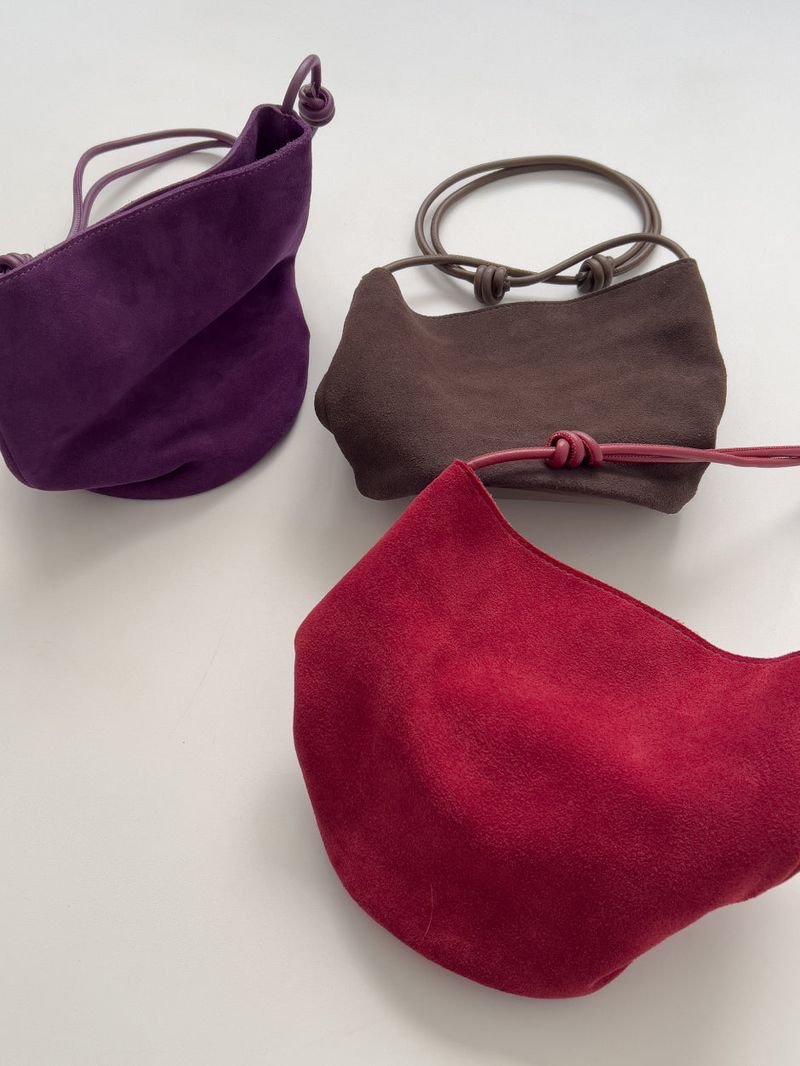 Suede Shoulder Bucket Bag
