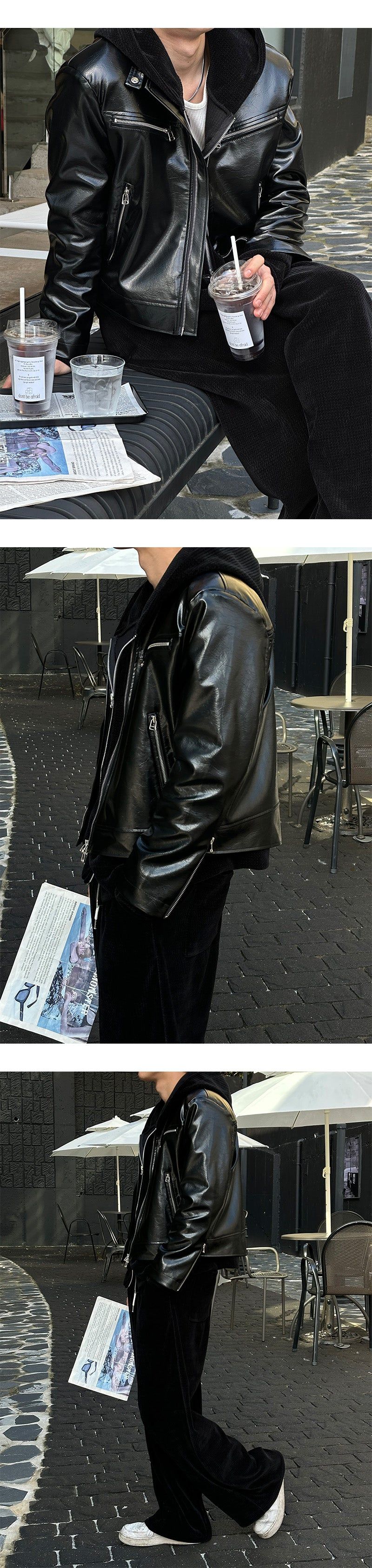 [PREMIUM][MADE] Western leather biker jacket
