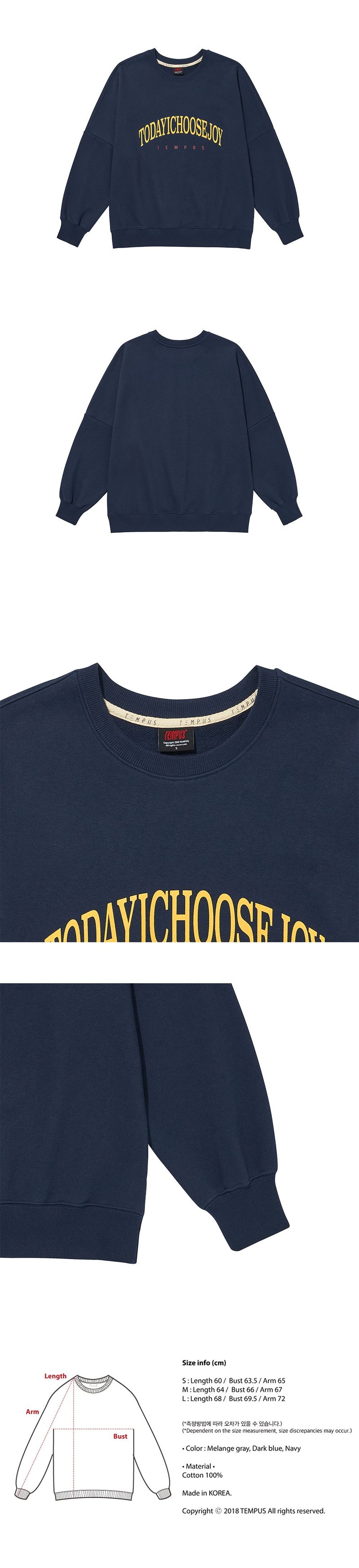 JOY TODAY SWEATSHIRTS [NAVY]