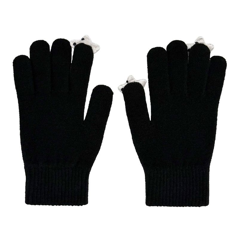 Star Wool Gloves [Black Dot]