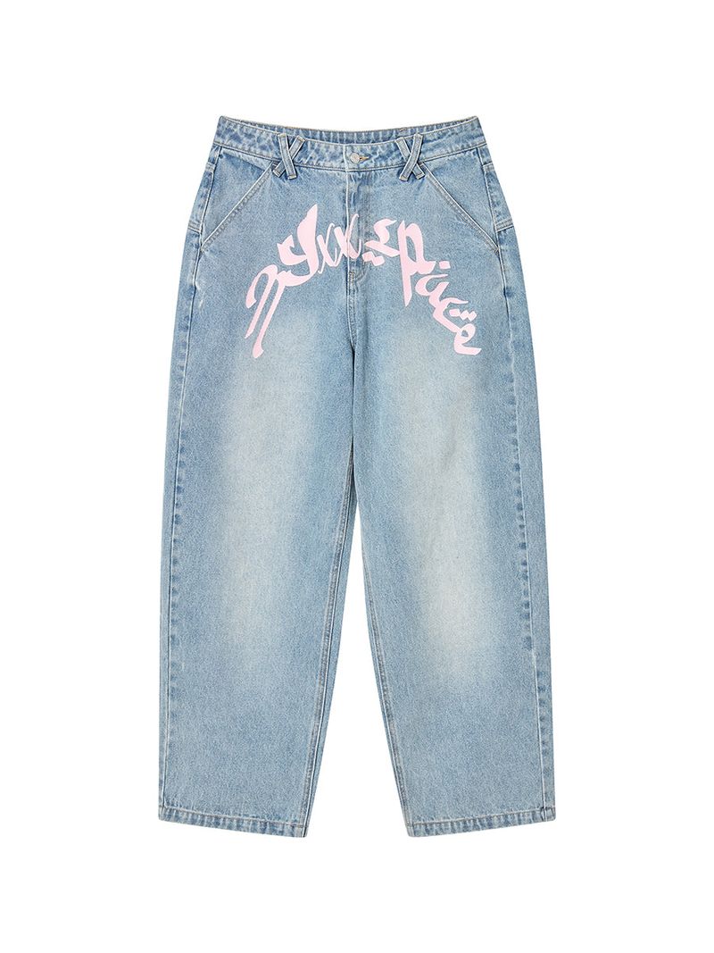 GRAFFITY DENIM PANTS (LIGHT BLUE)