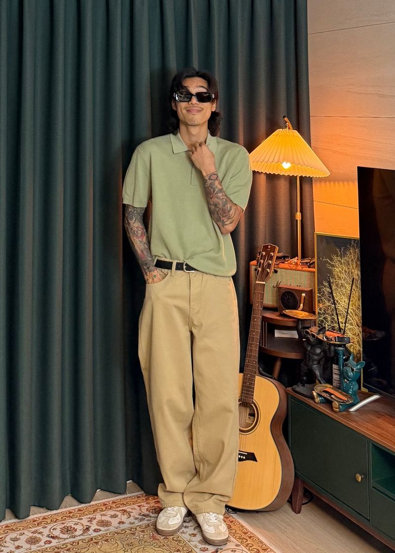 Semi-wide cotton pants 5COLOR