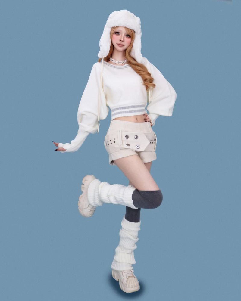 big button belt shorts (2color)