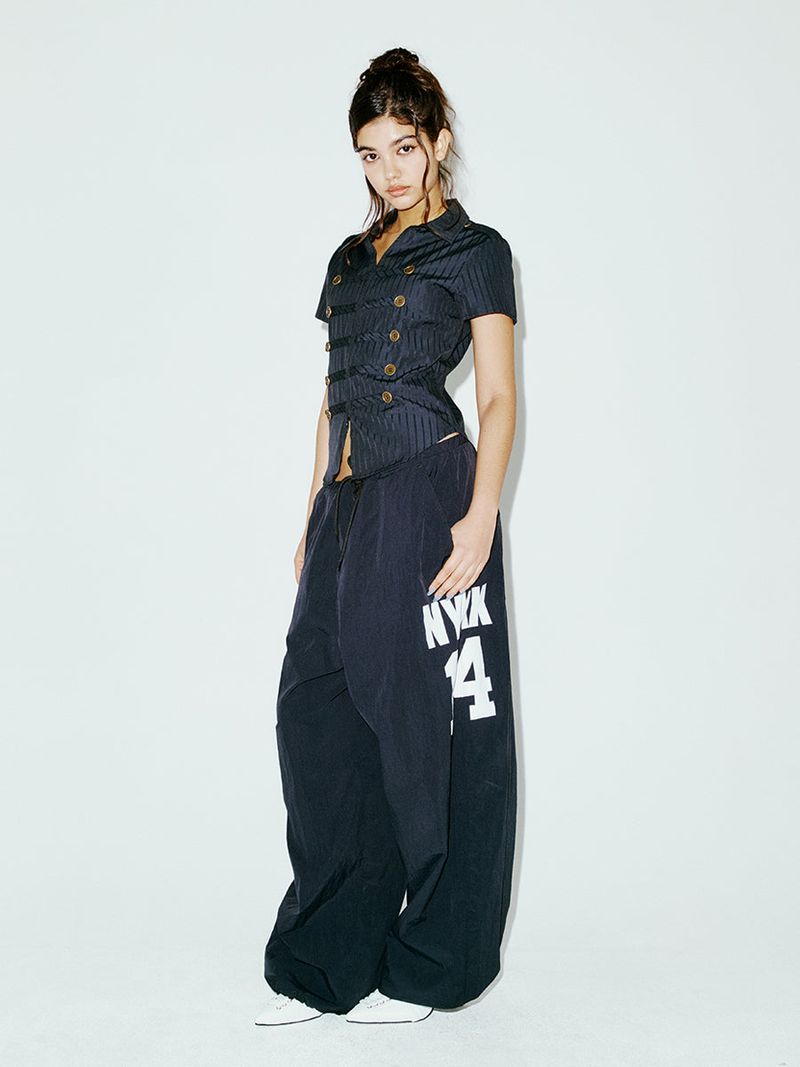 14 WIDE TRACK PANTS BLACK