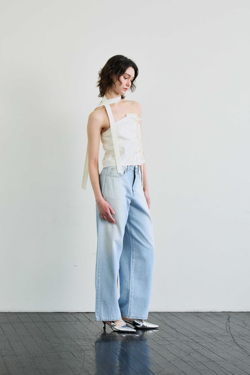 AZURE WIDE DENIM PANTS / SKY BLUE