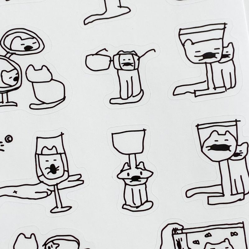 Cat's Day Seal Sticker (2 set)