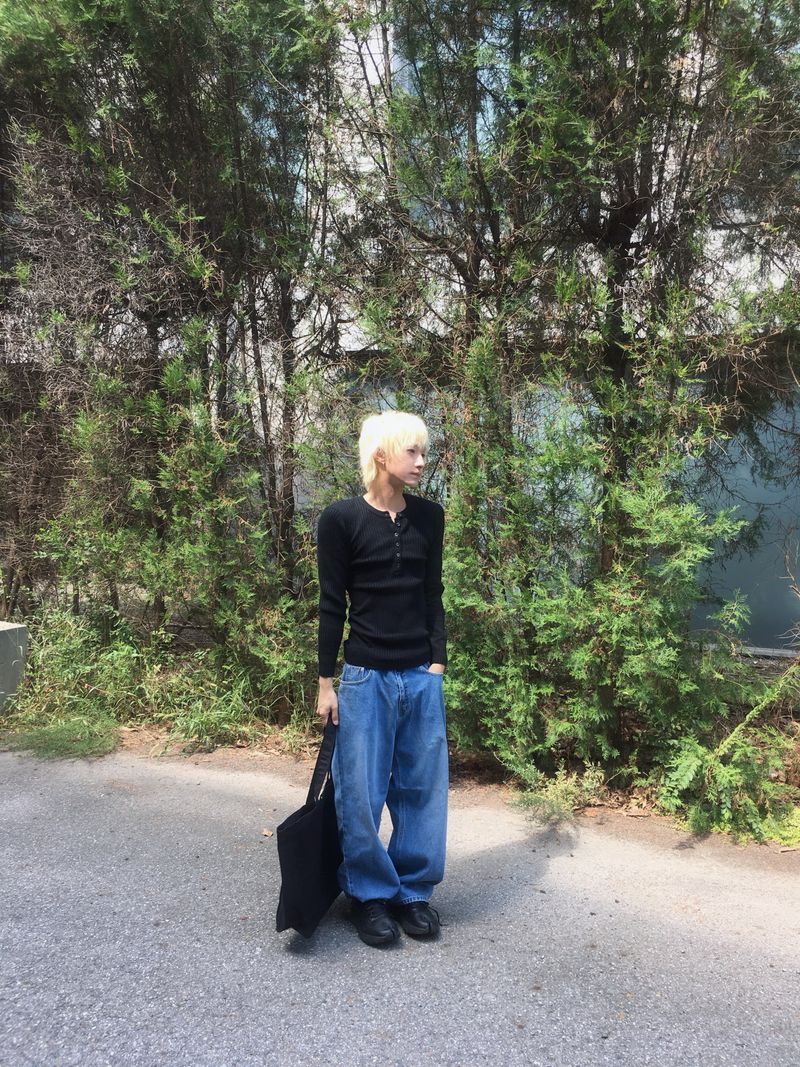 スノー ウォッシュド ワイド デニムパンツ 4C