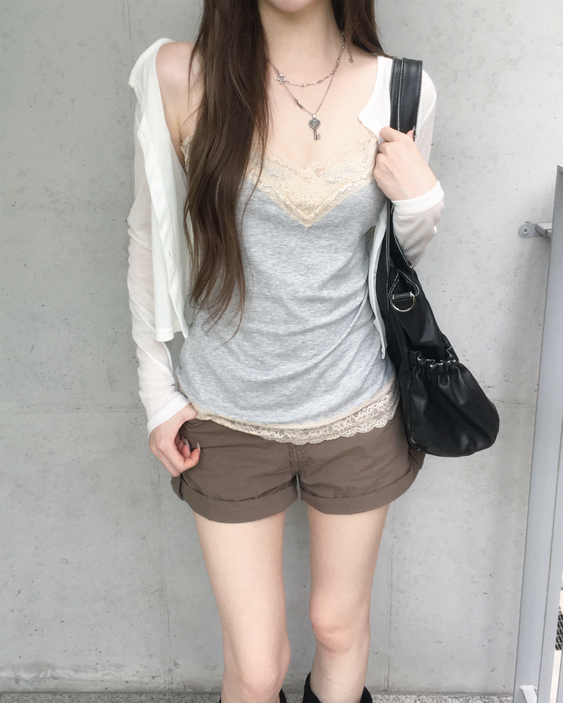 Cotton roll up shorts