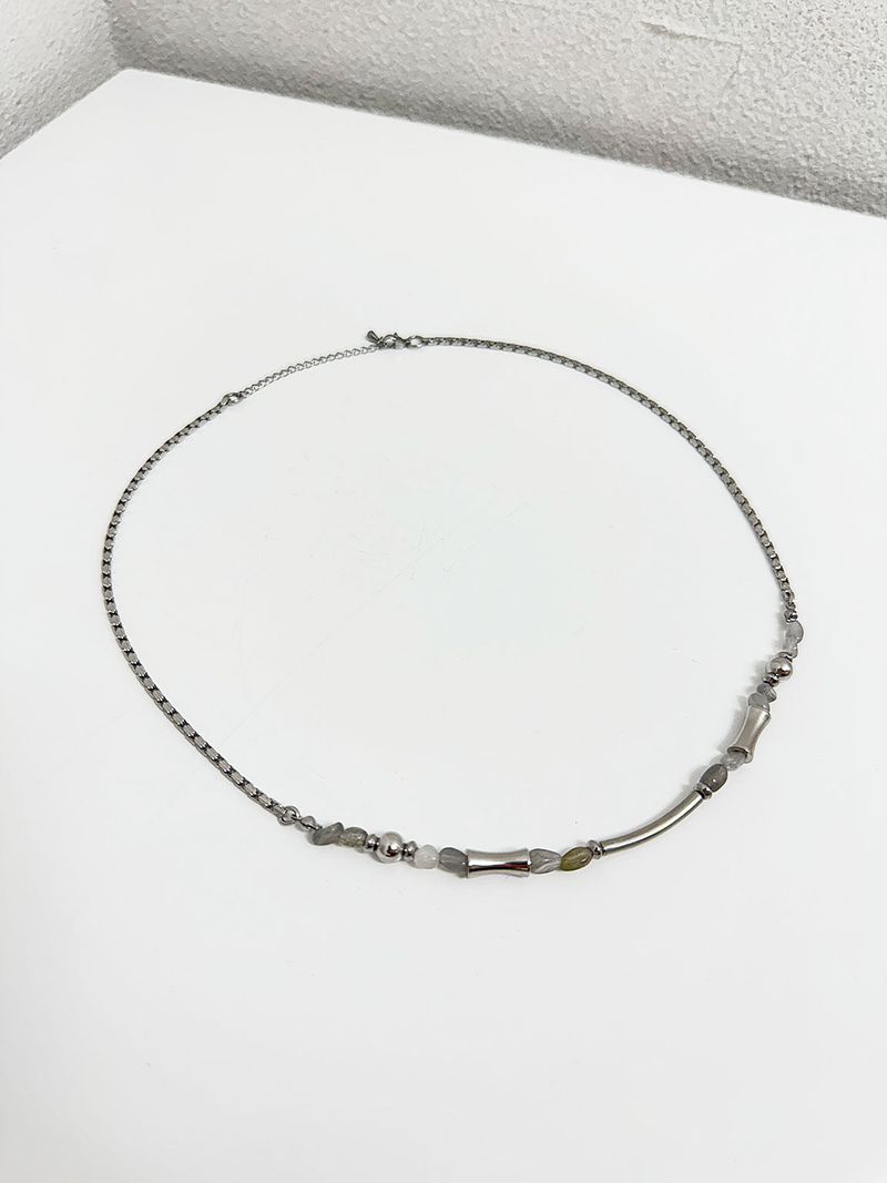  Labradorite pipe chain necklace