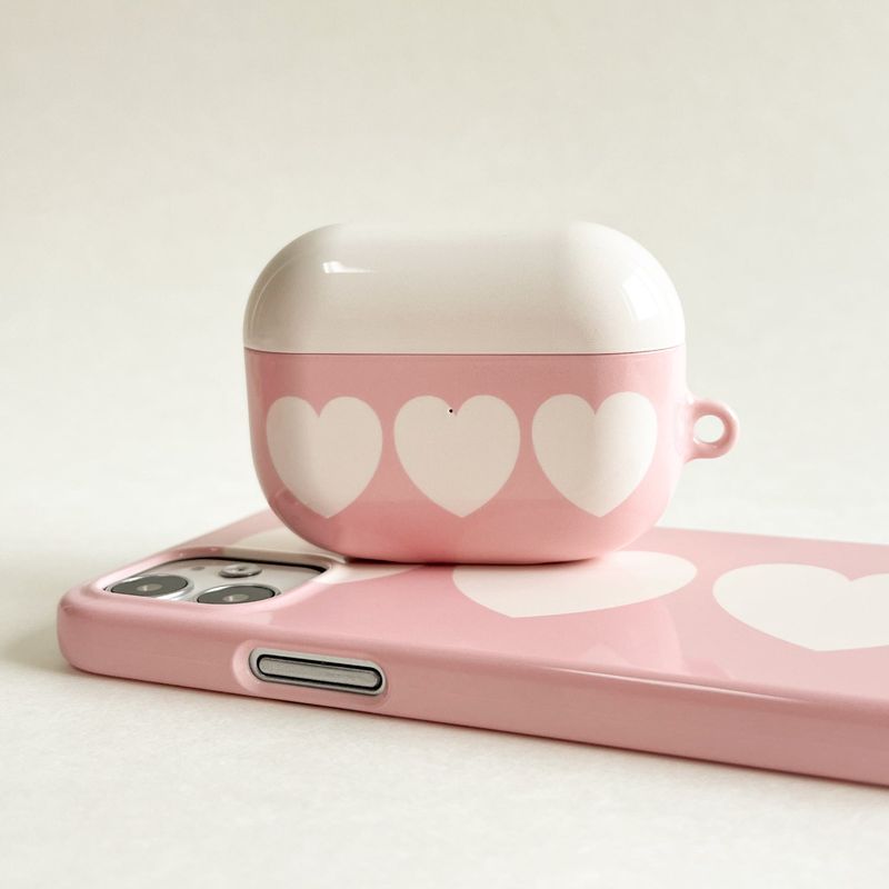 cutie heart glossy hard airpods case