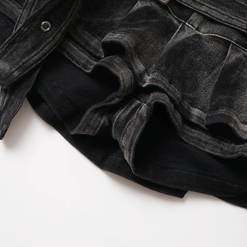 Marlowe Ruffle Belt Denim Skirt