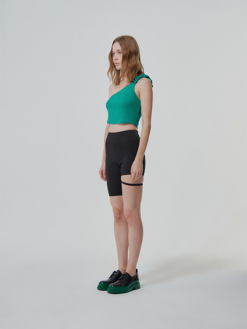 UNBALANCED WRINKLE TOP_GREEN