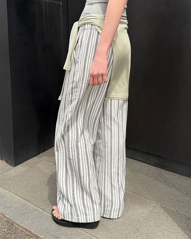 BEIDELLI（ベイデリー）の「[ORIGINAL] Bound Stripe Wide Pants（Pants）」